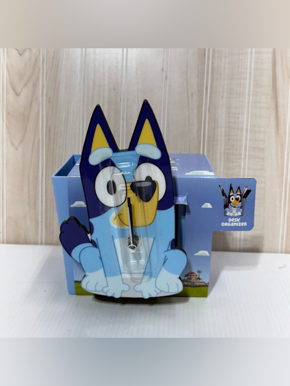 Bluey Analog Clock & Desk Organizer - Light Blue
